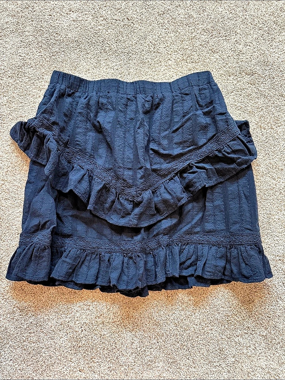 Time and Tru Ruffle Mini Skirt in Blue Size Small